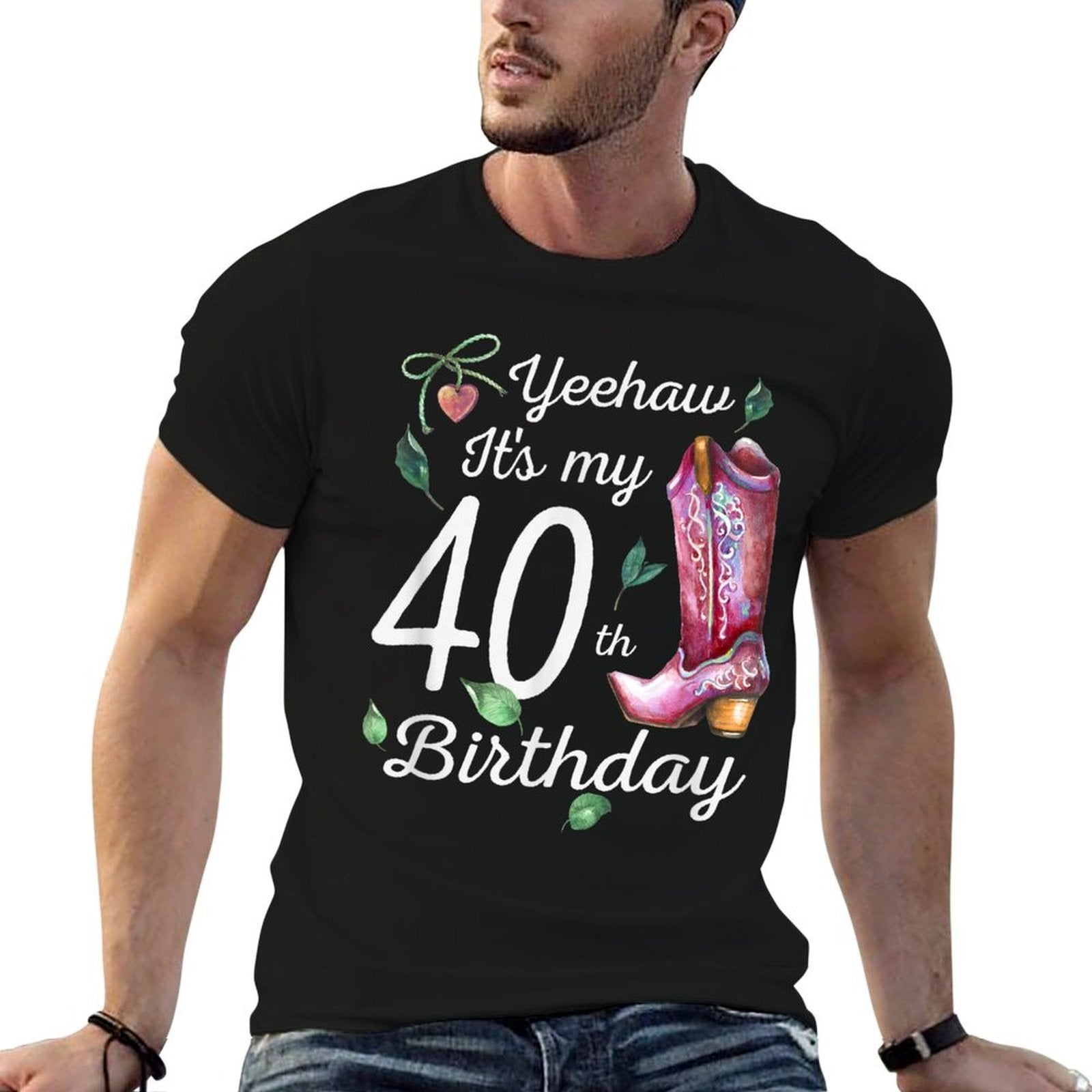 Yeehaw Its My 40th Birthday 40 Year Old Gift Country Cowgirl  Lightweight T-Shirt