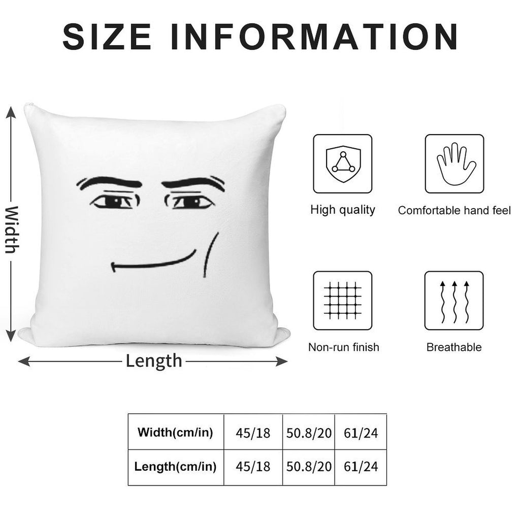 Man Face Soft Skin-Friendly Throw Pillow