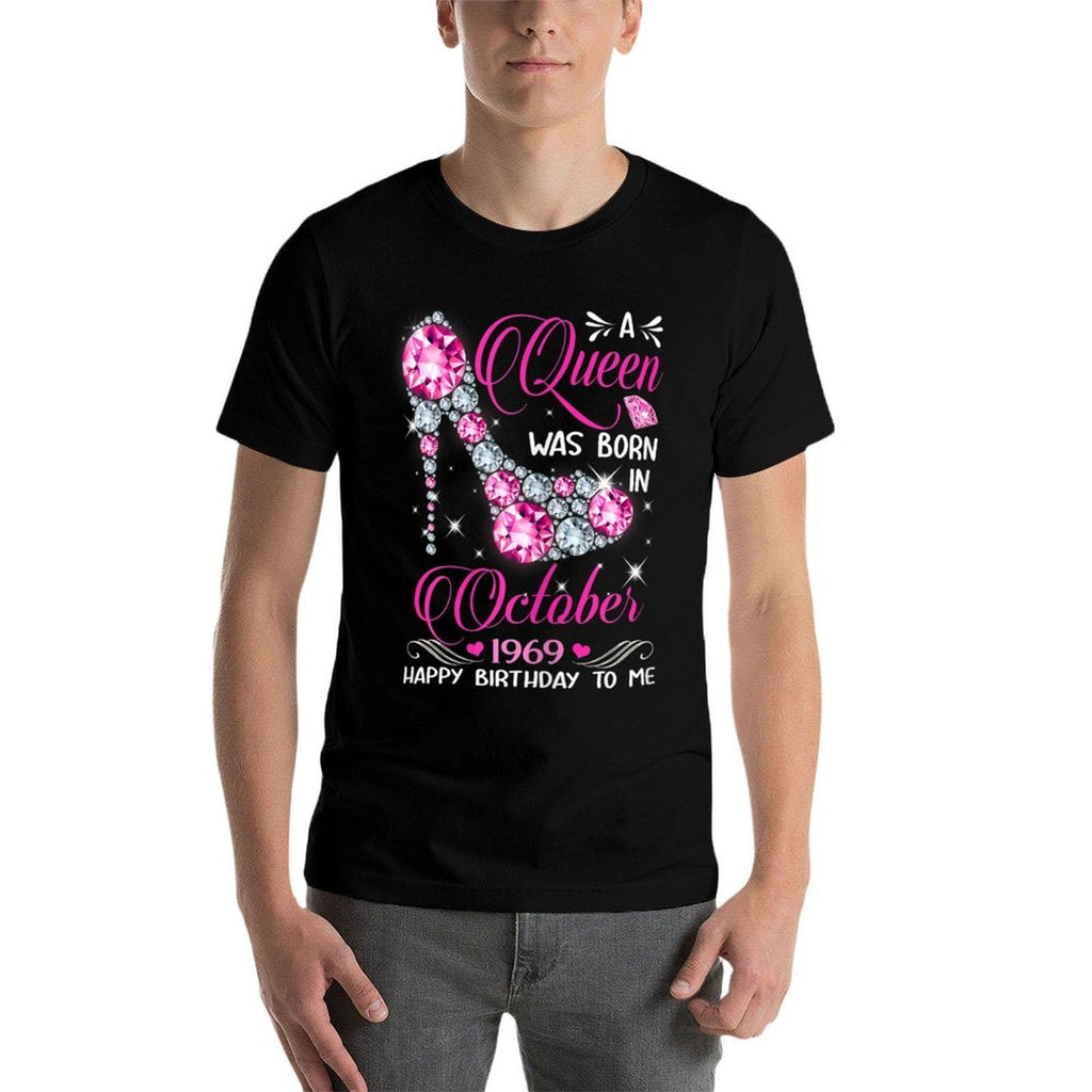 Womens Queens Are Born in October 1969 T 50th Birthday Gift  Oversized Silhouette T-Shirt