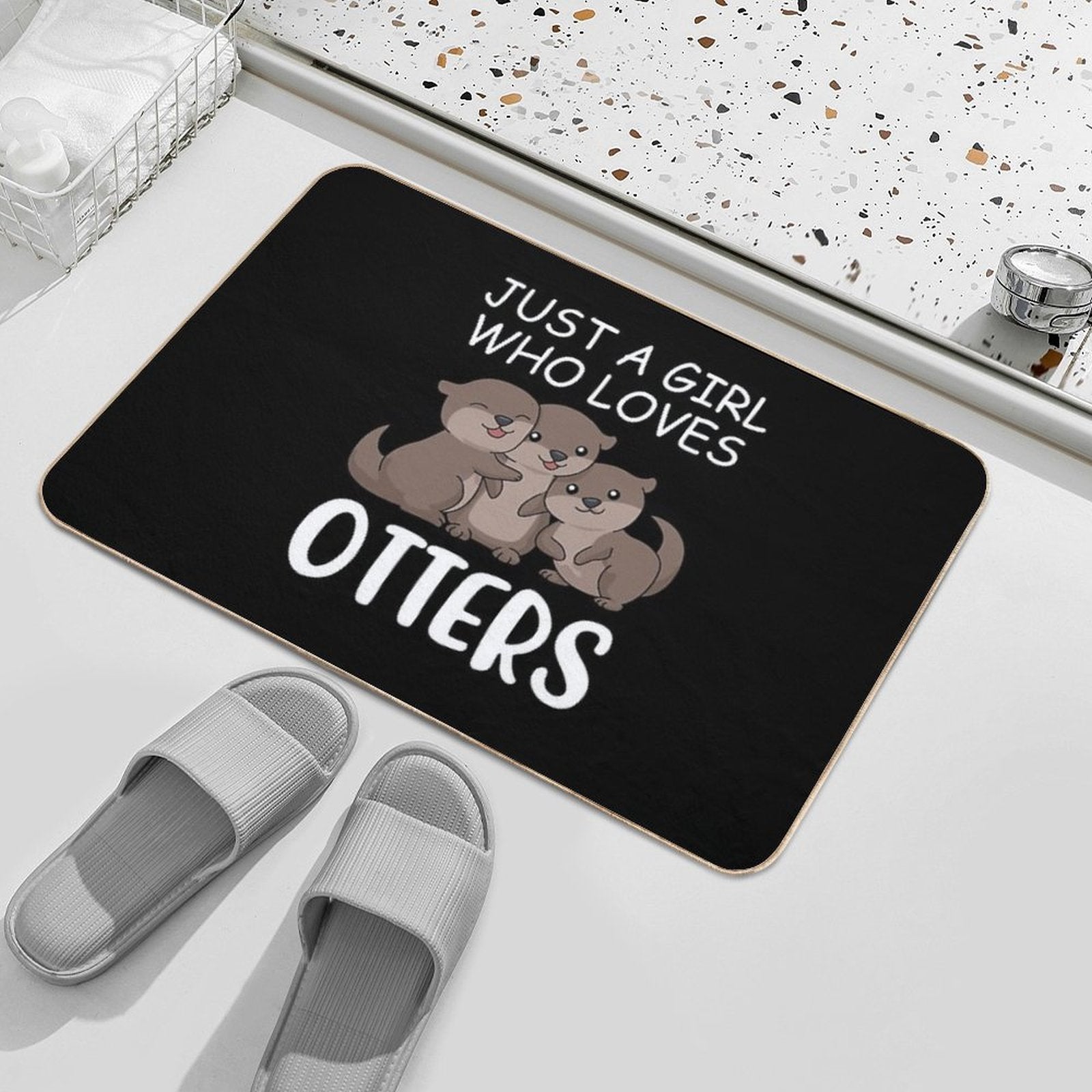 Cute Otter Women Sea Just A Girl Who Loves Otters Durable Bath Mat