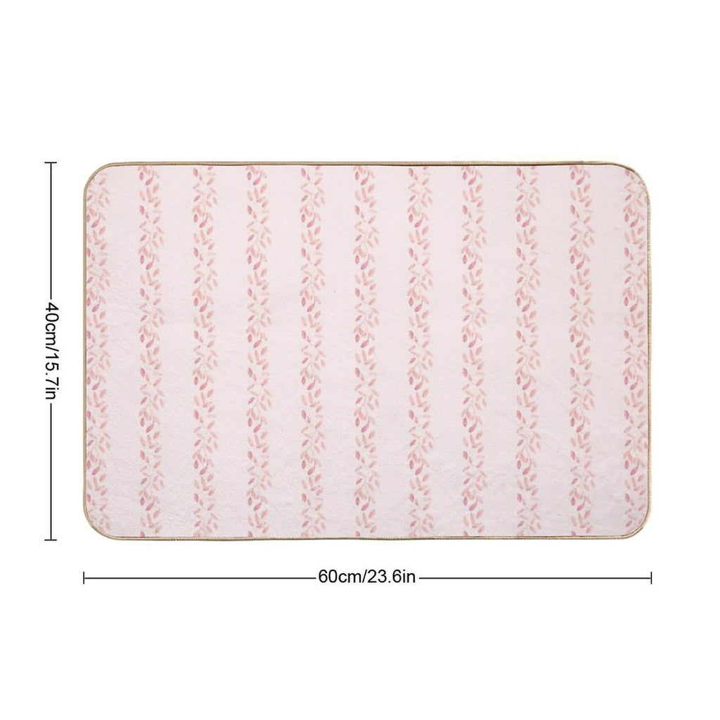 Pastel Floral Tone on Tone Watercolor Stripe Bella Petals in Pink Diamond  High-Traffic Bath Mat