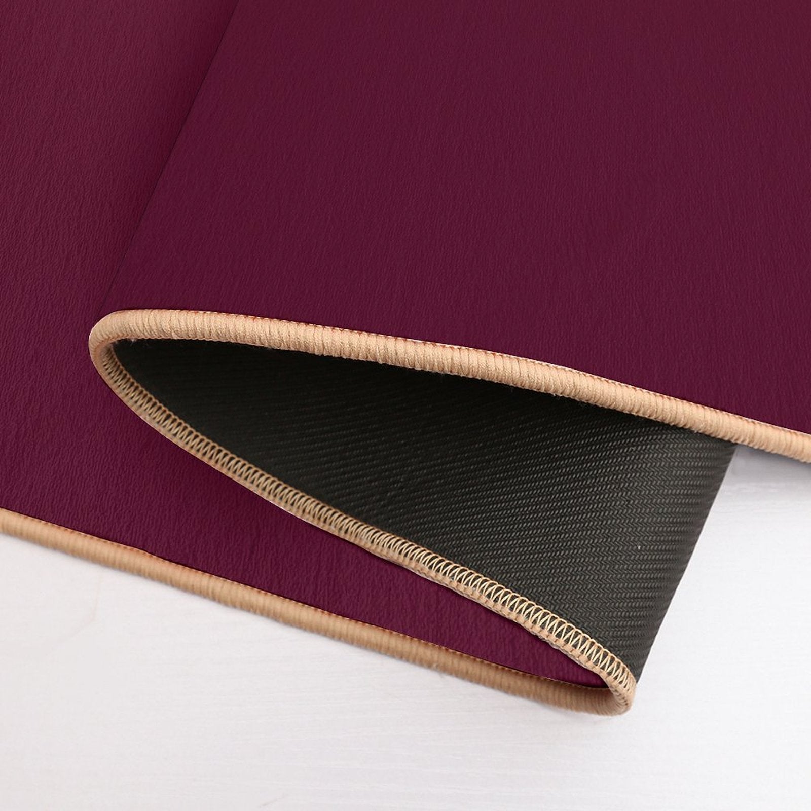 Burgundy Solid.  Long-Lasting Bath Mat