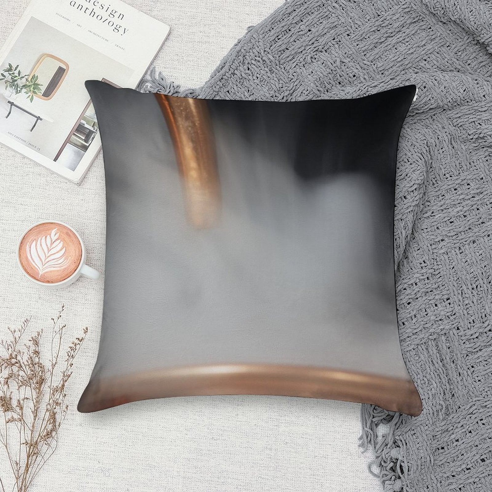Copper Pipe with Steam Soft Multiple Sizes Throw Pillow