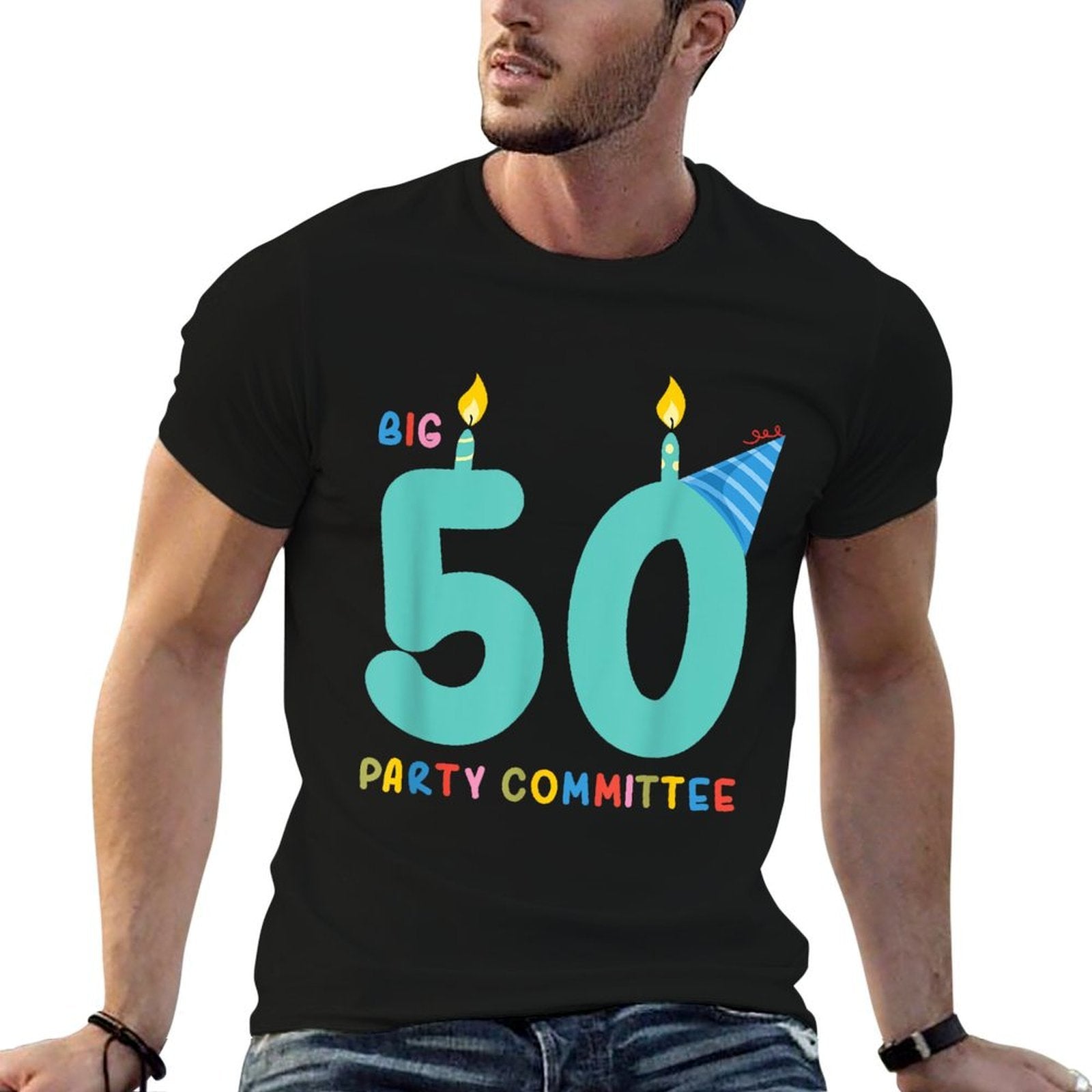Big 50 Party Committee Over The Hill 50th Birthday Party  Cotton T-Shirt