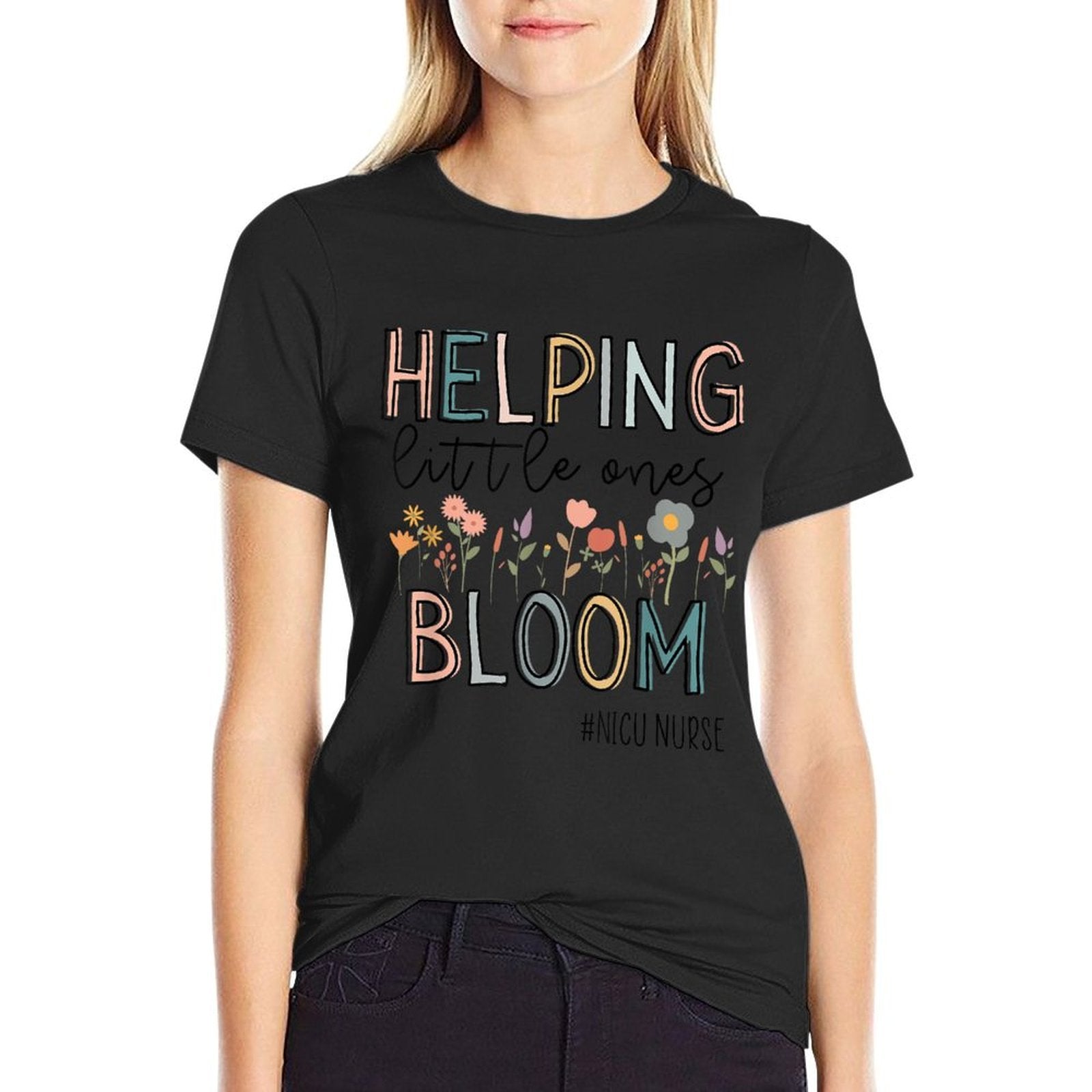 Groovy NICU Nurse ICU Neonatal Team Tiny Humans For Womens  Tagless Design T-Shirt