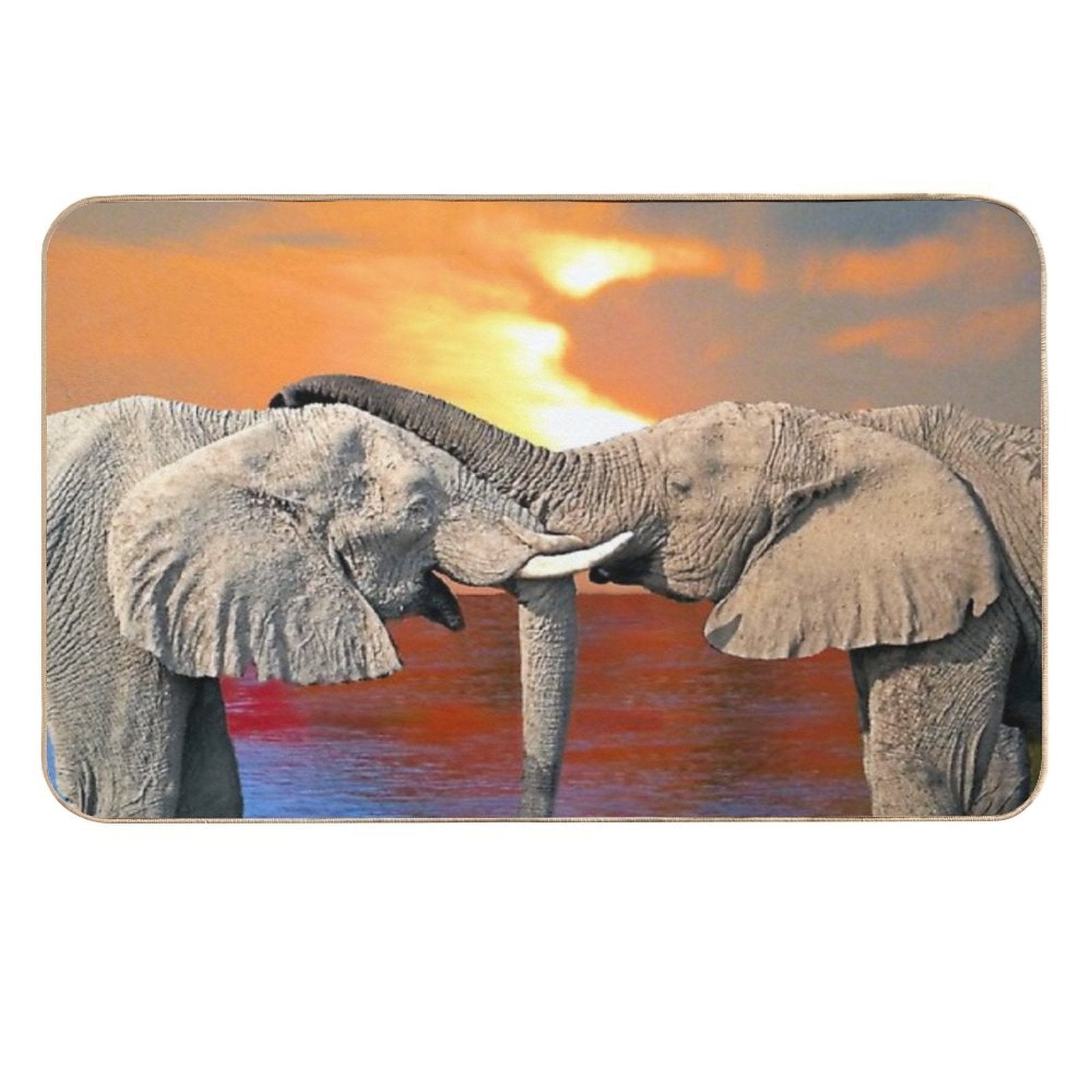 Affectionate Elephants  Repositionable Bath Mat