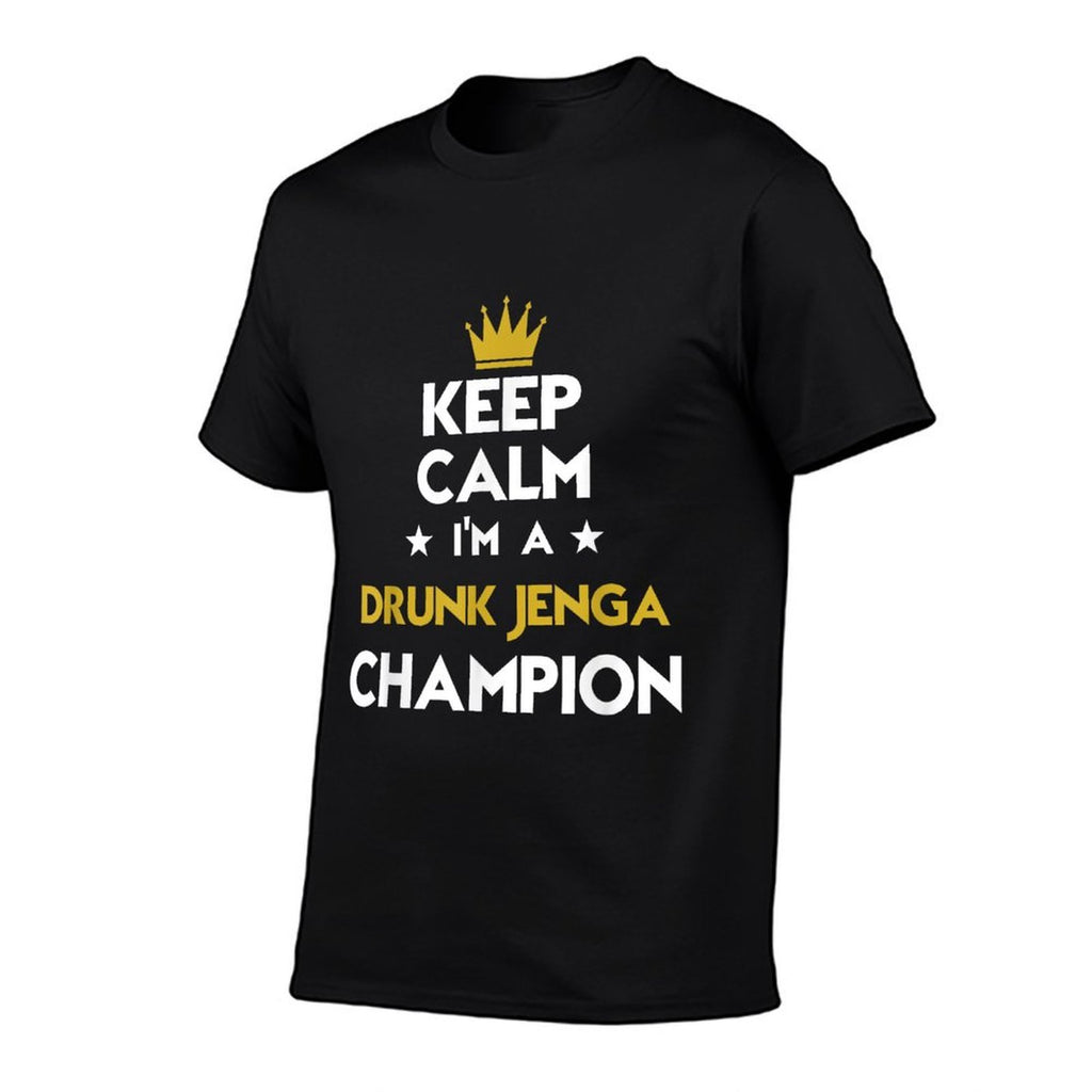 Keep Calm Im A Drunk Jenga Champion Funny Sport Hobby Legen  Polyester Blend T-Shirt