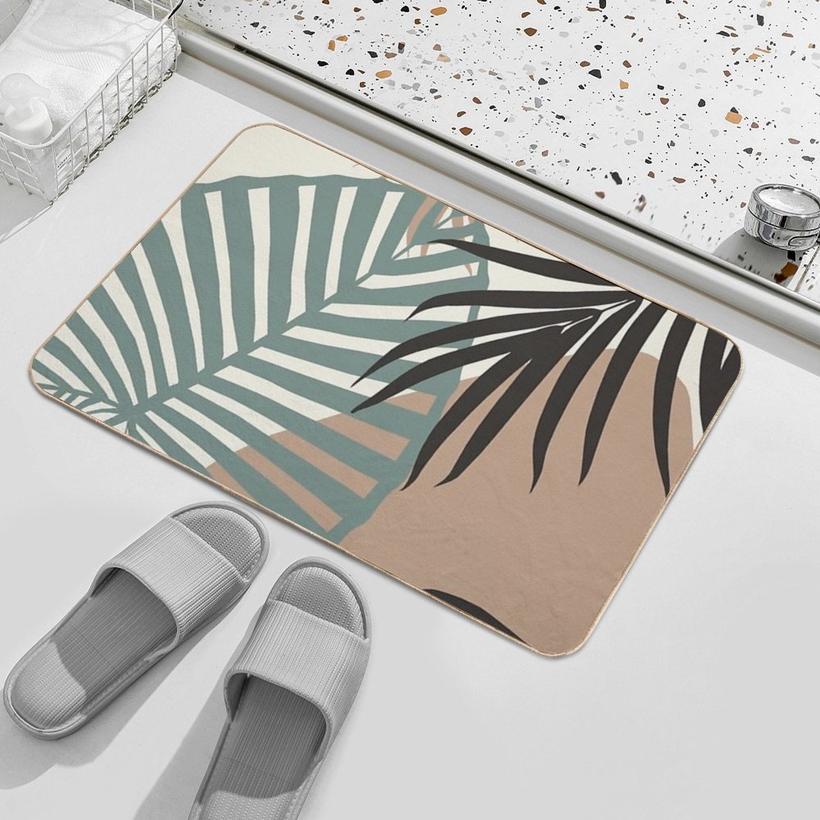 Minimal Jungle Leaves Finesse #1 #tropical #decor #art  Eco-Friendly Bath Mat
