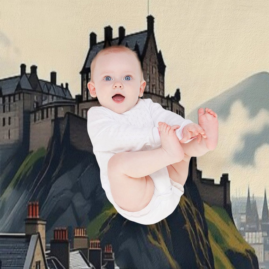 Edinburgh Vintage-Style Painterly Travel Poster Wrinkle-free Throw Blanket