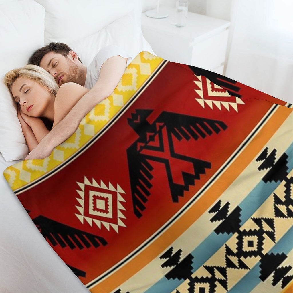 Thunderbird  Native American Pattern All-season Throw Blanket
