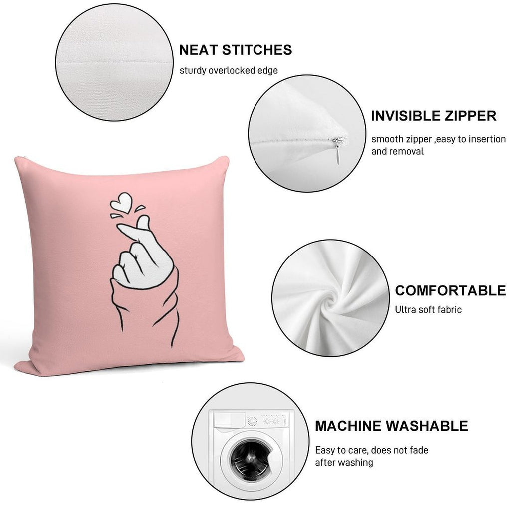 Cute Heart~ Soft Bedroom Essential Throw Pillow