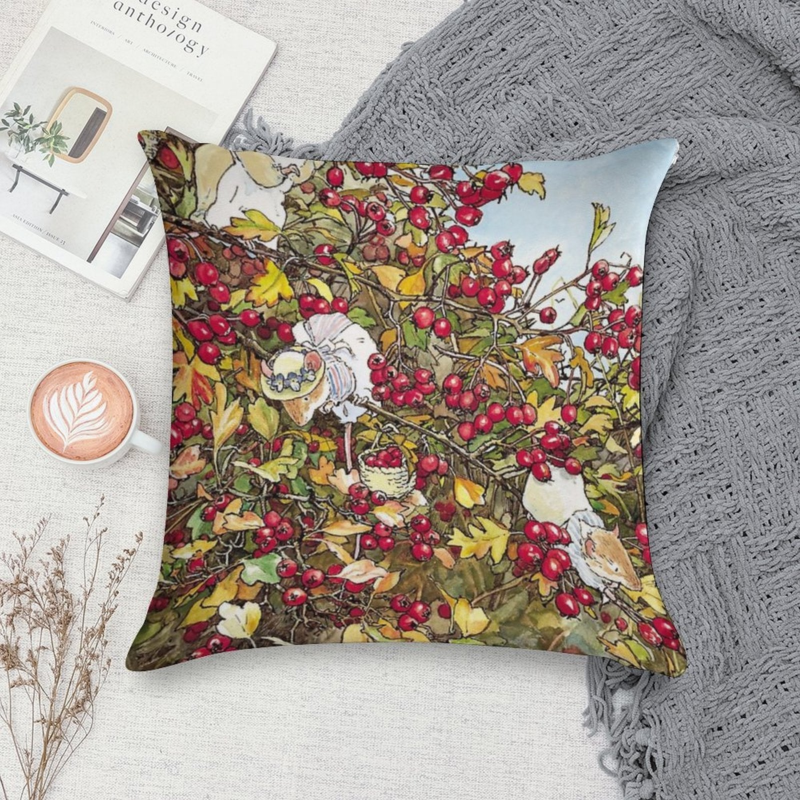 The Blackthorn Bush Soft Shrink-Resistant Throw Pillow