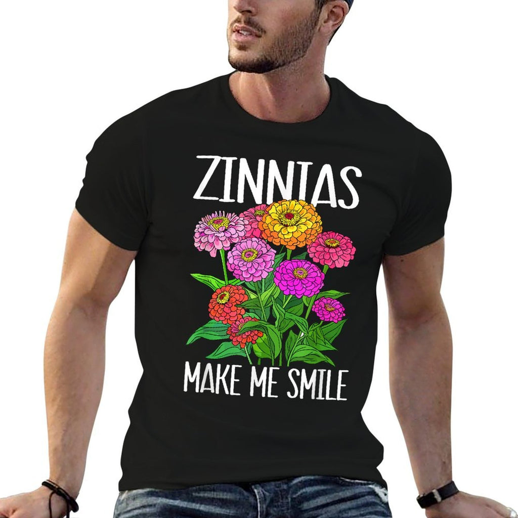 Florist Floral Make Me Smile Zinnia  Moisture-wicking T-Shirt