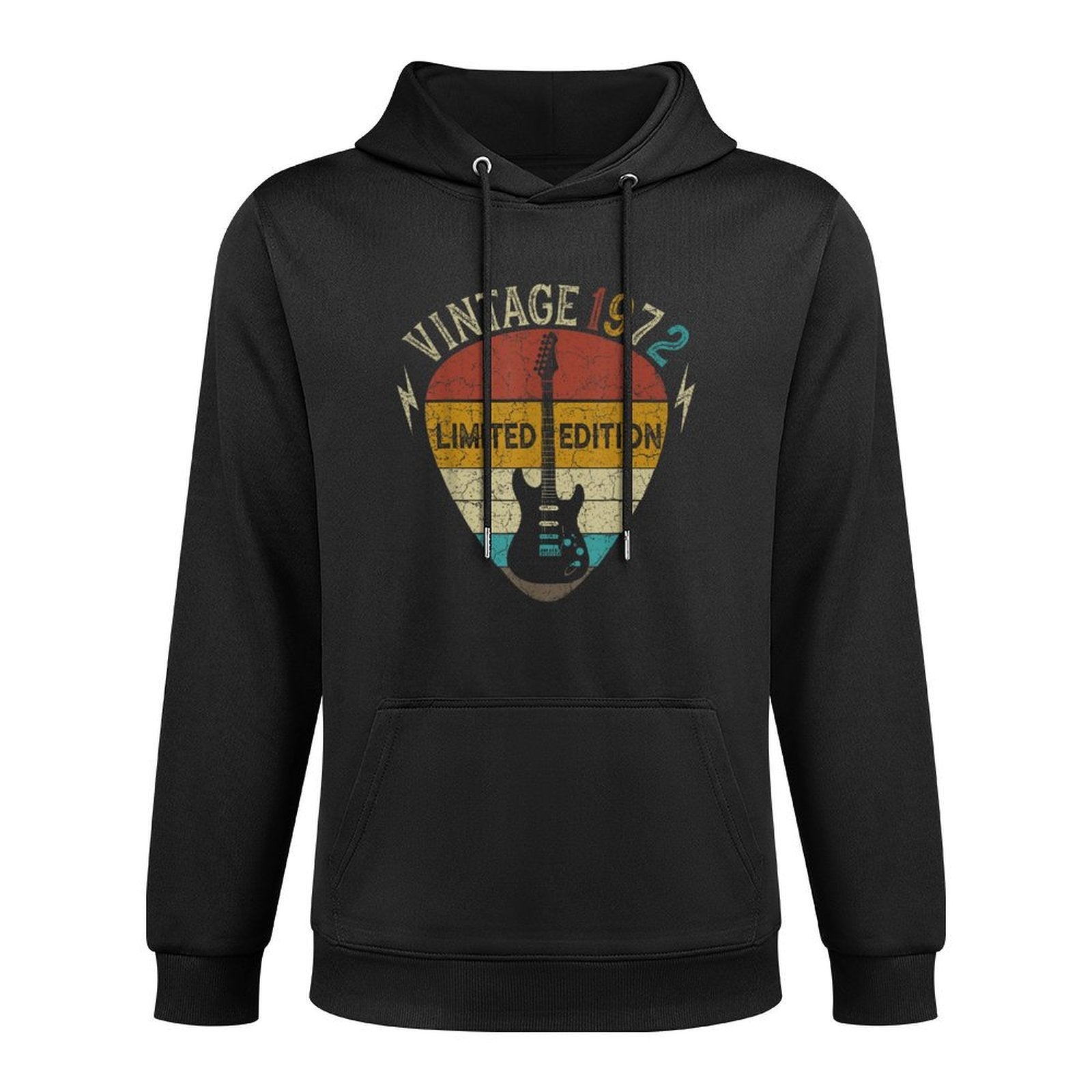 Guitar Lover 50 Years Old Gift, Vintage 1972 50th Birthday Adjustable Hood Hoodie