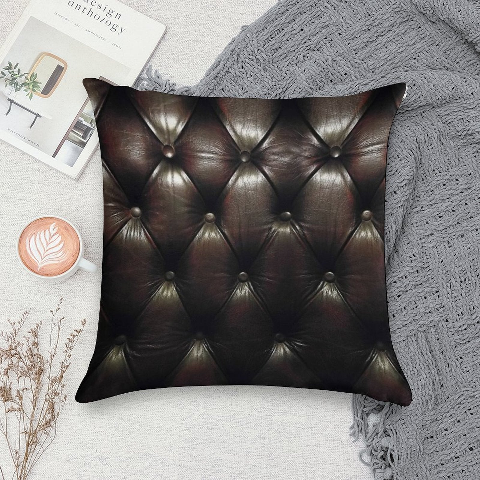 Chesterfield Natural Soft Luxury Feel Throw Pillow