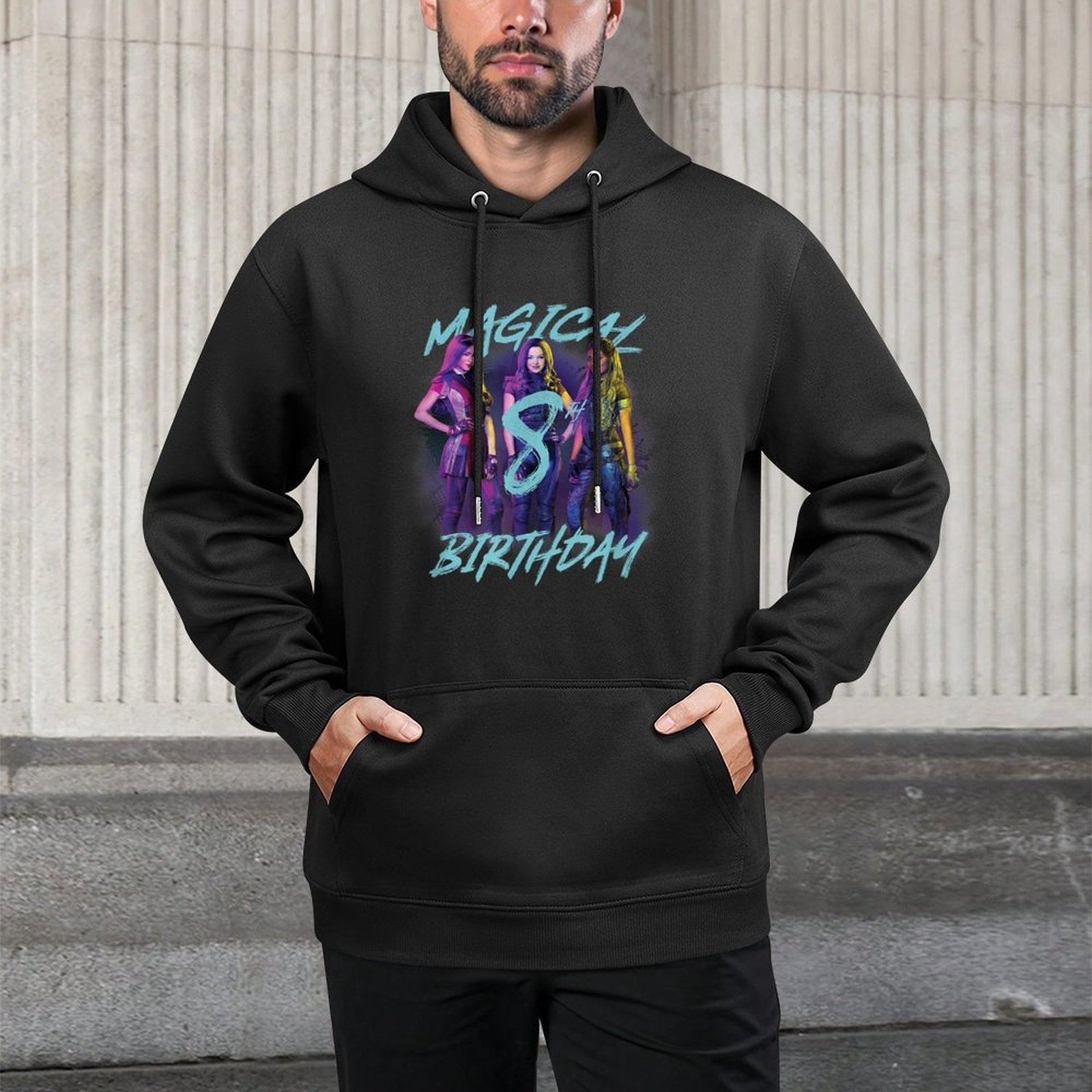 Disney Descendants 3 Magical 8th Birthday Group Poster Adjustable Hood Hoodie
