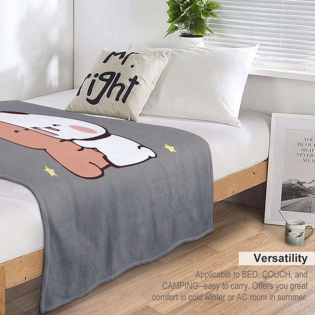 DuDu Bear And BuBu Panda’s Love❤️ Shrink-resistant Throw Blanket