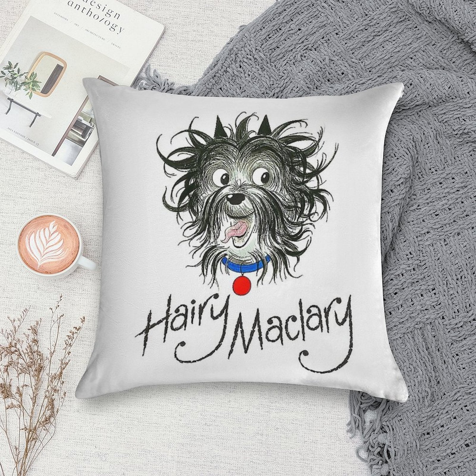 Hairy Maclary Soft Short Plush Fabric Throw Pillow