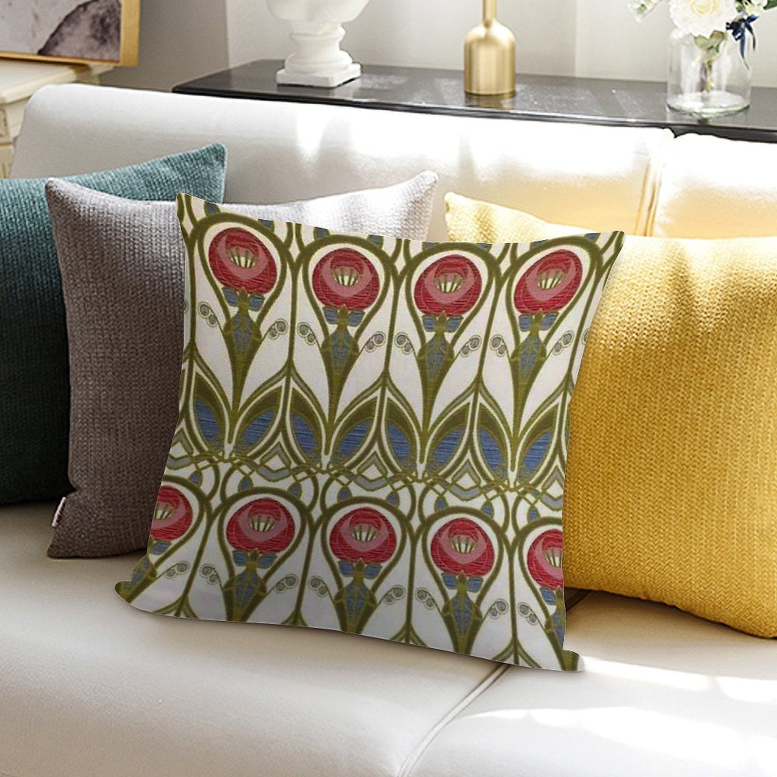 Charles Rennie Mackintosh Design Soft Home Decor Throw Pillow