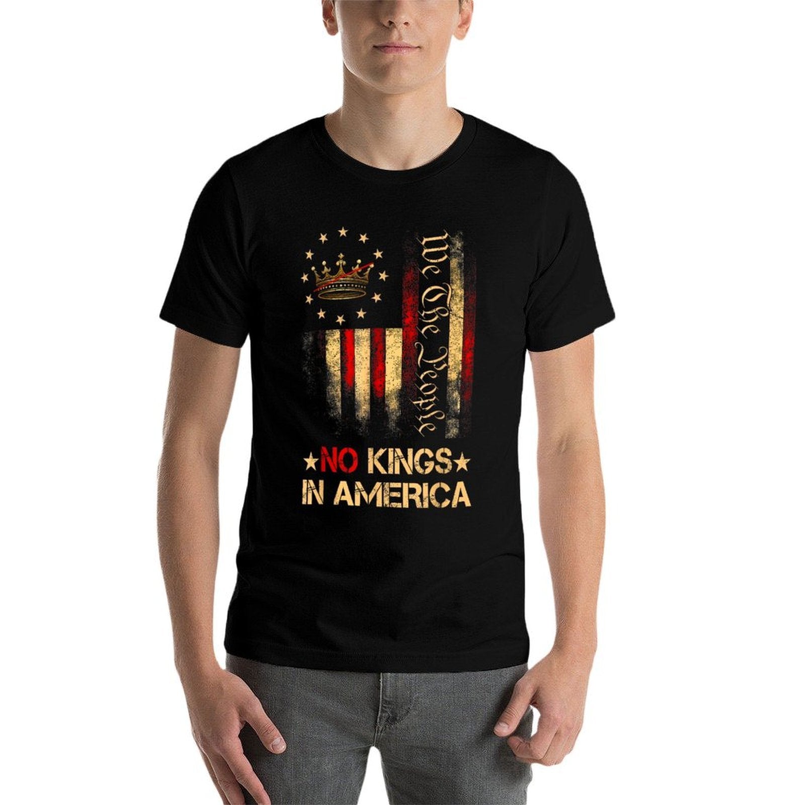 No Kings In America We The People Political Men Women  Graphic-printed T-Shirt