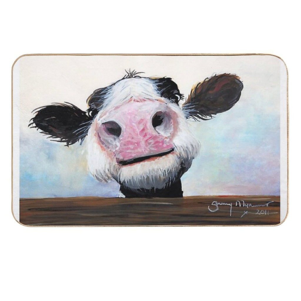 NOSEY COW 'HEY! HOW'S IT GOIN'' BY SHIRLEY MACARTHUR  Easy To Clean Bath Mat