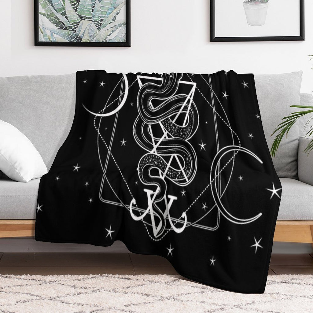 Two-headed Snake And The Sigil of Lucifer Multi-functional Throw Blanket