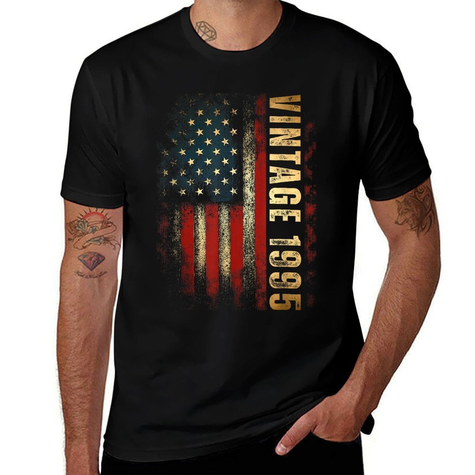 Vintage 1995 American 30th Birthday 30 Years Old Men  Wrinkle-resistant T-Shirt
