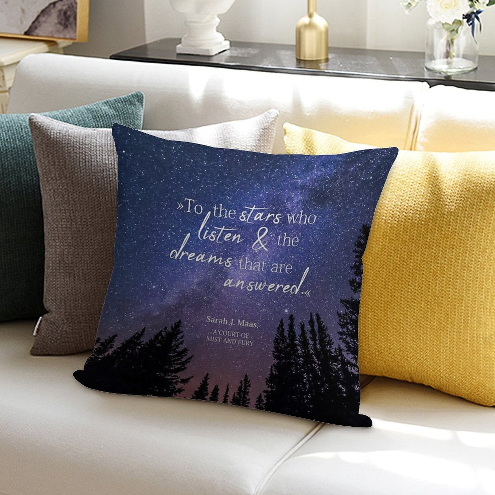 To The Stars Who Listen And The Dreams That Are Answered Soft Anti-Pilling Throw Pillow