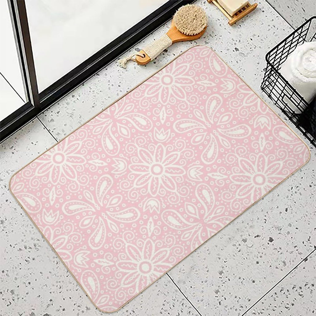 Pink Paisley Pattern  Dirt-Trapping Bath Mat