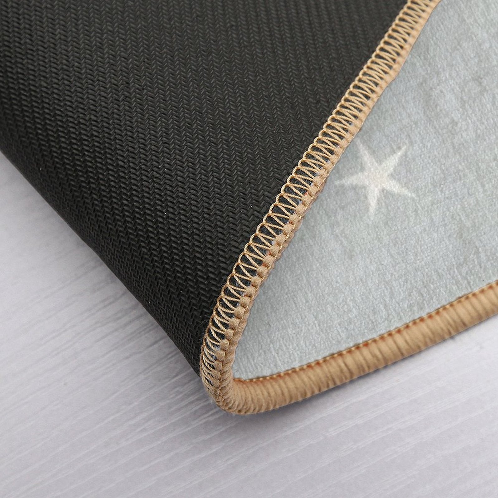 Grey Star with Fabric Texture - Narwhal Collection  Dirt-Trapping Bath Mat