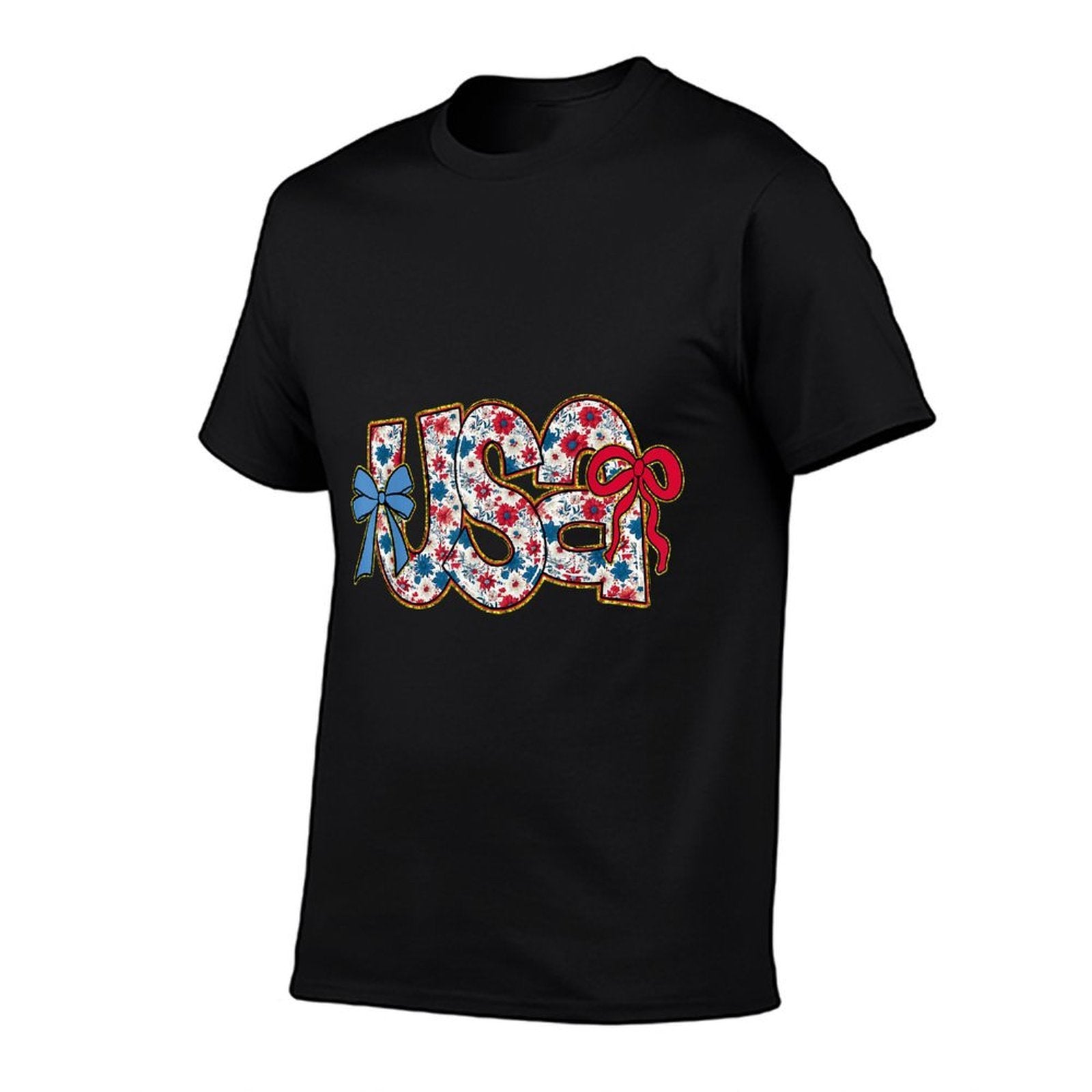 Coquette Bow 4th Of July USA Floral USA For Women Girls  Affordable Price T-Shirt