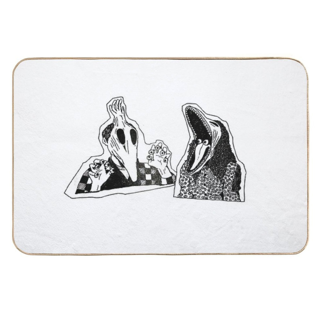 Adam & Barbara Monster Couple Beetle Juice Inspired Halloween 80's Goth Cult Film  Slip-Resistant Bath Mat