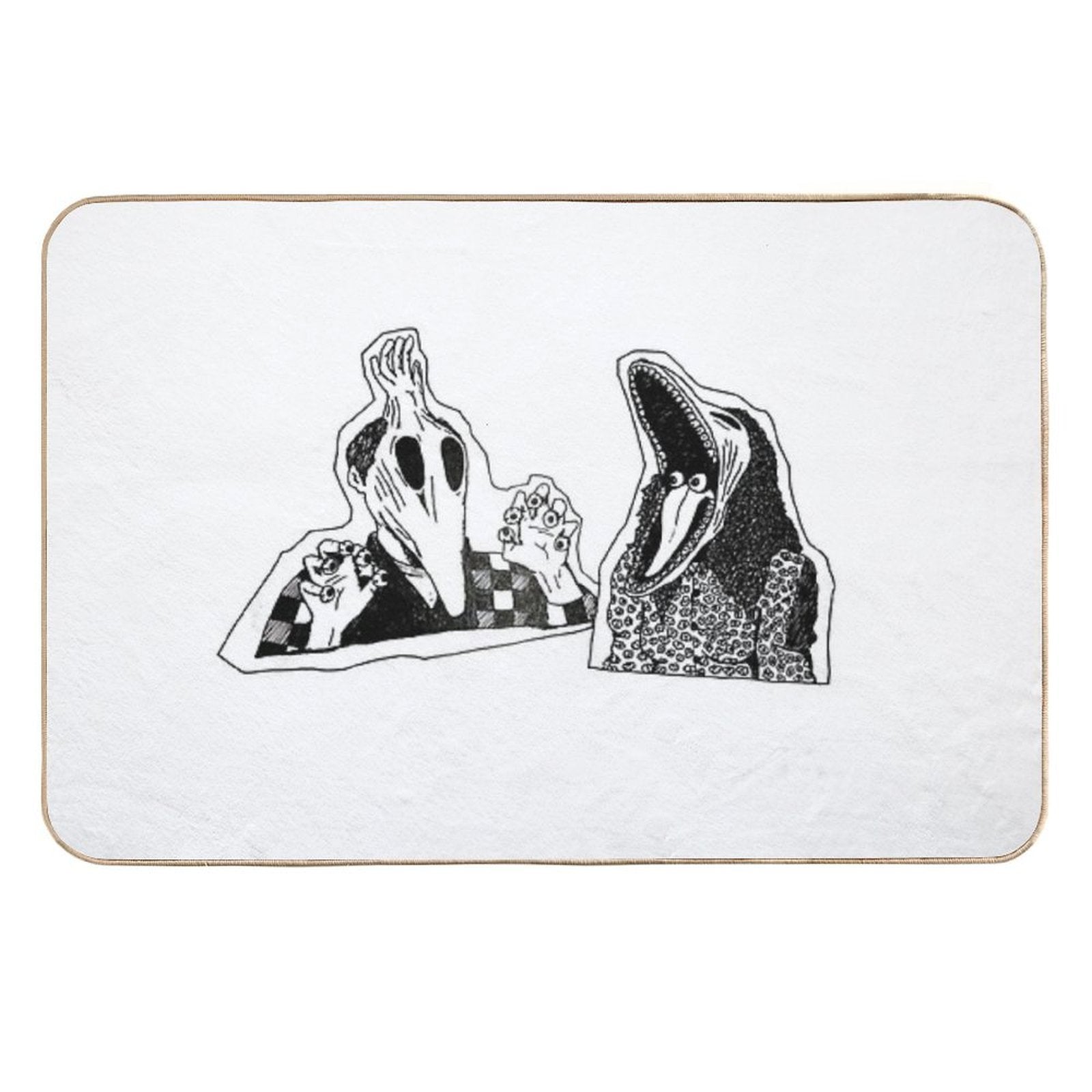 Adam & Barbara Monster Couple Beetle Juice Inspired Halloween 80's Goth Cult Film  Slip-Resistant Bath Mat