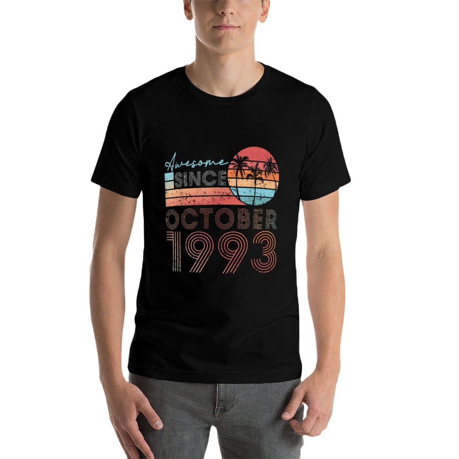 Retro October Vintage Awesome 1993 30th Birthday Gifts  Summer-ready Fabric T-Shirt