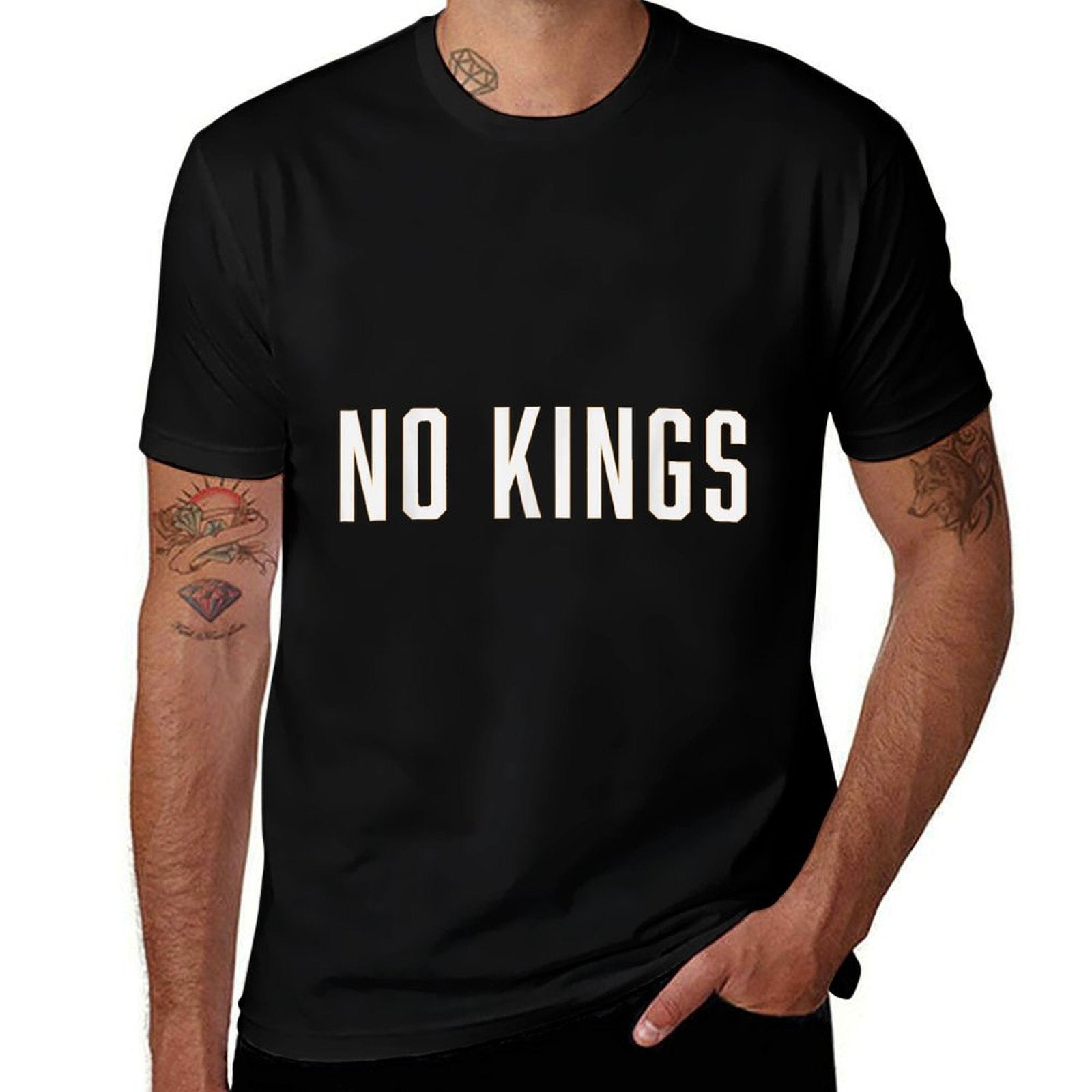 NO KINGS Free Speech And Protest Graphic  Wrinkle-resistant T-Shirt