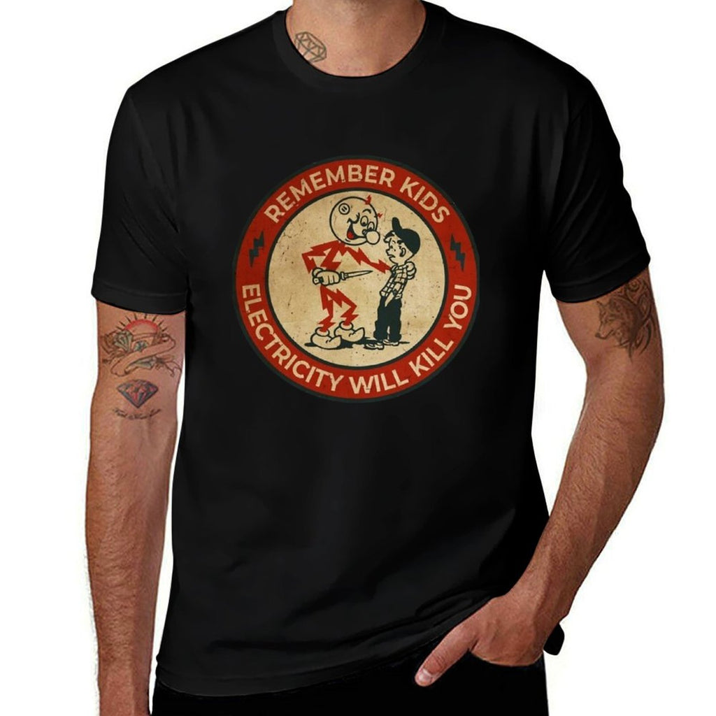Electricity Will Kill You Kids Vintage  Durable T-Shirt