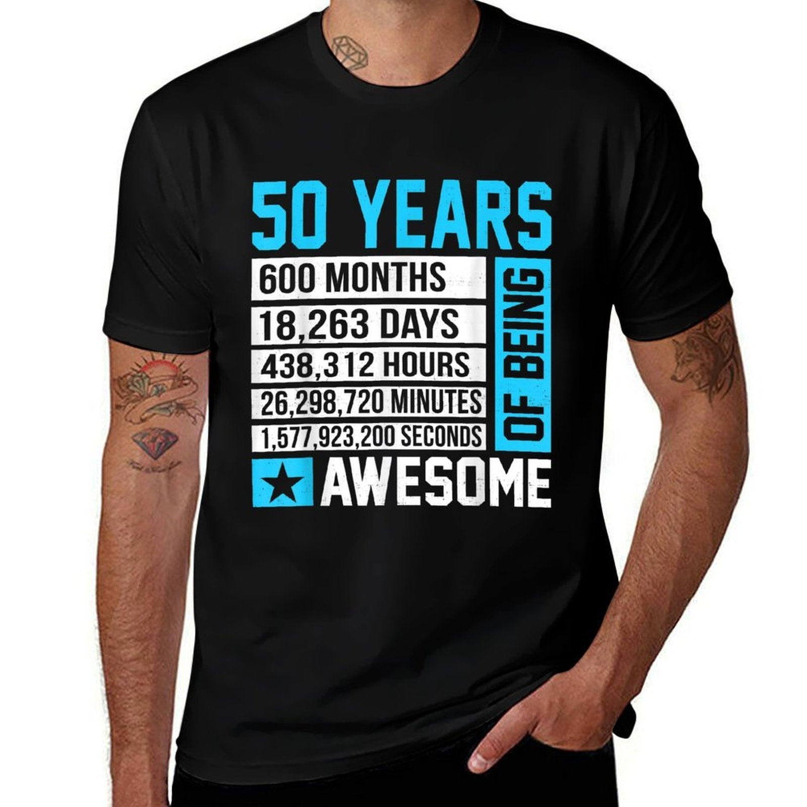 50th Birthday 50 Years of Being Awesome  Cotton T-Shirt