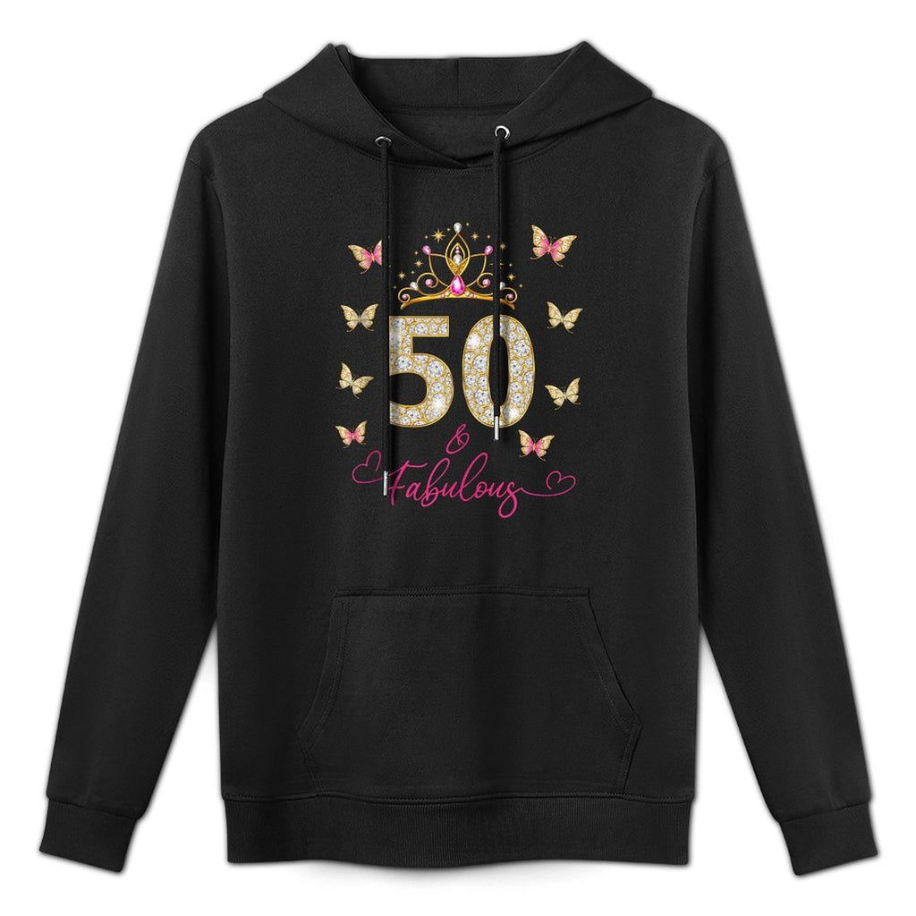 50 And Fabulous, 50 Years Old Women, 50th Birthday Customizable Surface Hoodie