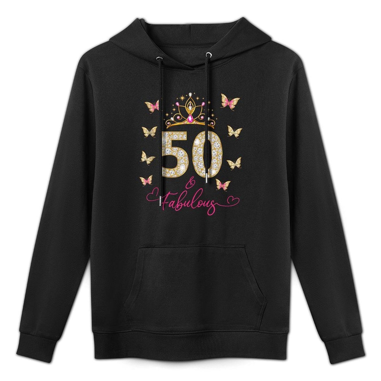 50 And Fabulous, 50 Years Old Women, 50th Birthday Customizable Surface Hoodie