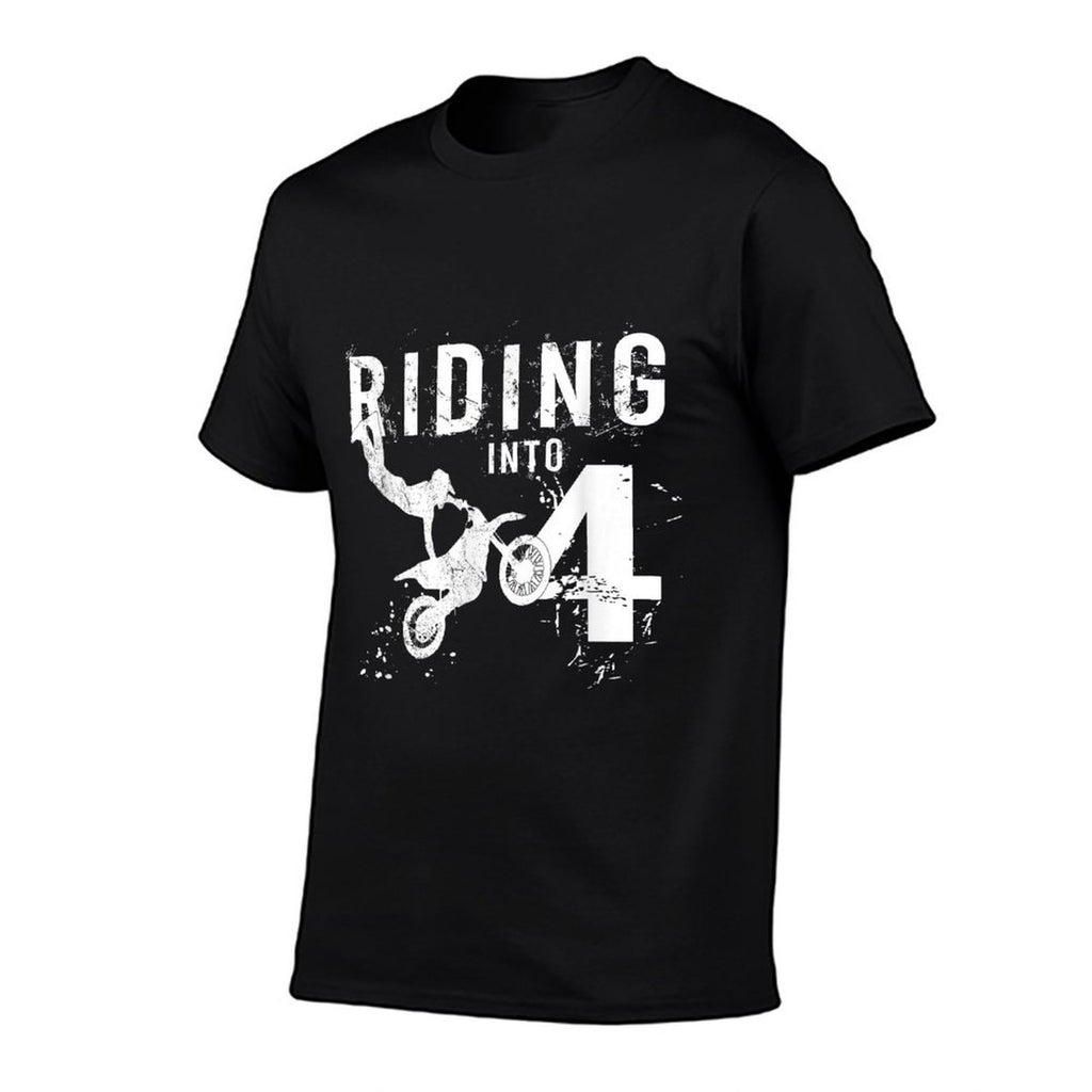 Riding Into 4 Years Old 4th Birthday Boy Dirt Bike Party  Odor-resistant T-Shirt