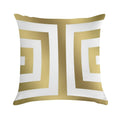 Gold Greek Stripes Soft Shrink-Resistant Throw Pillow