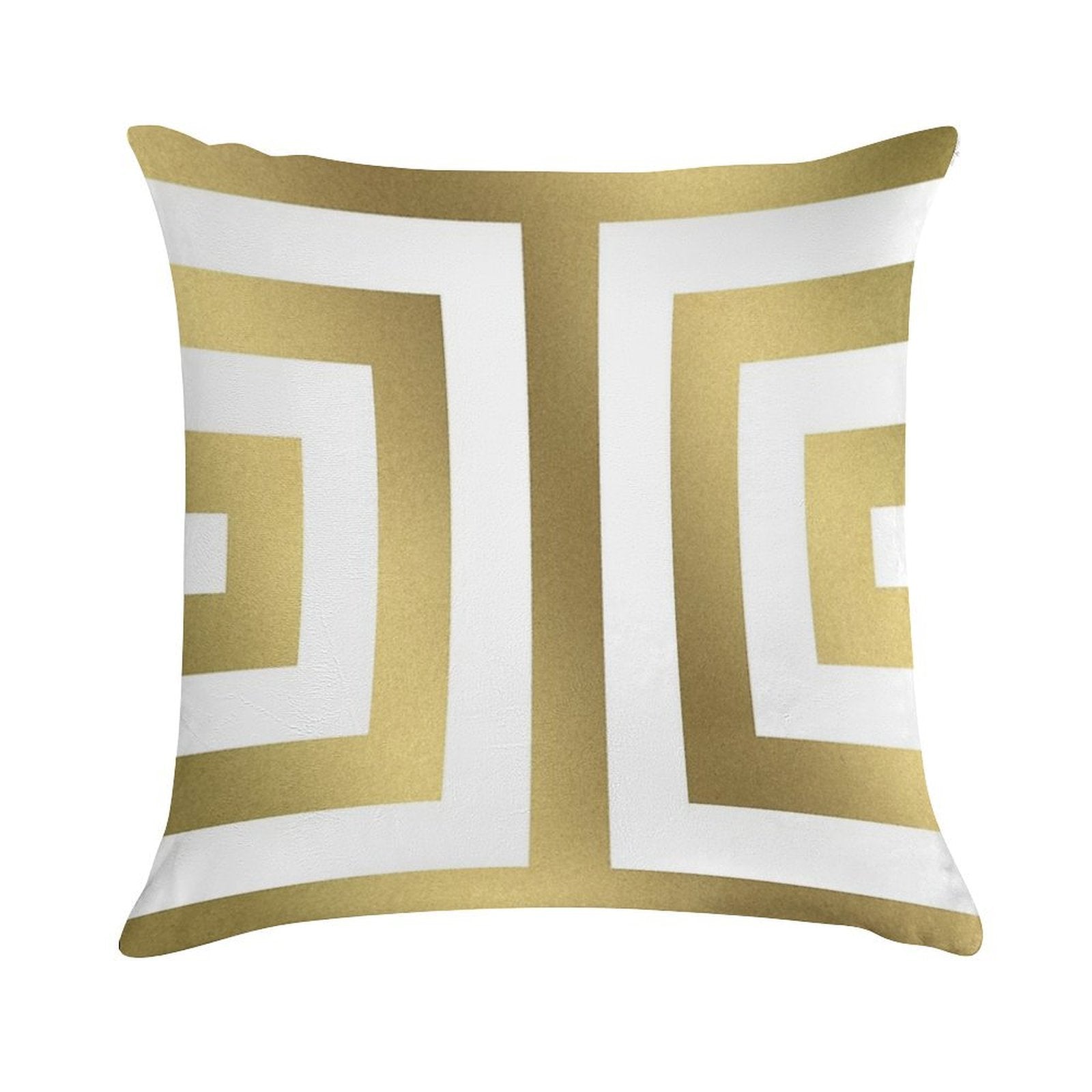 Gold Greek Stripes Soft Shrink-Resistant Throw Pillow