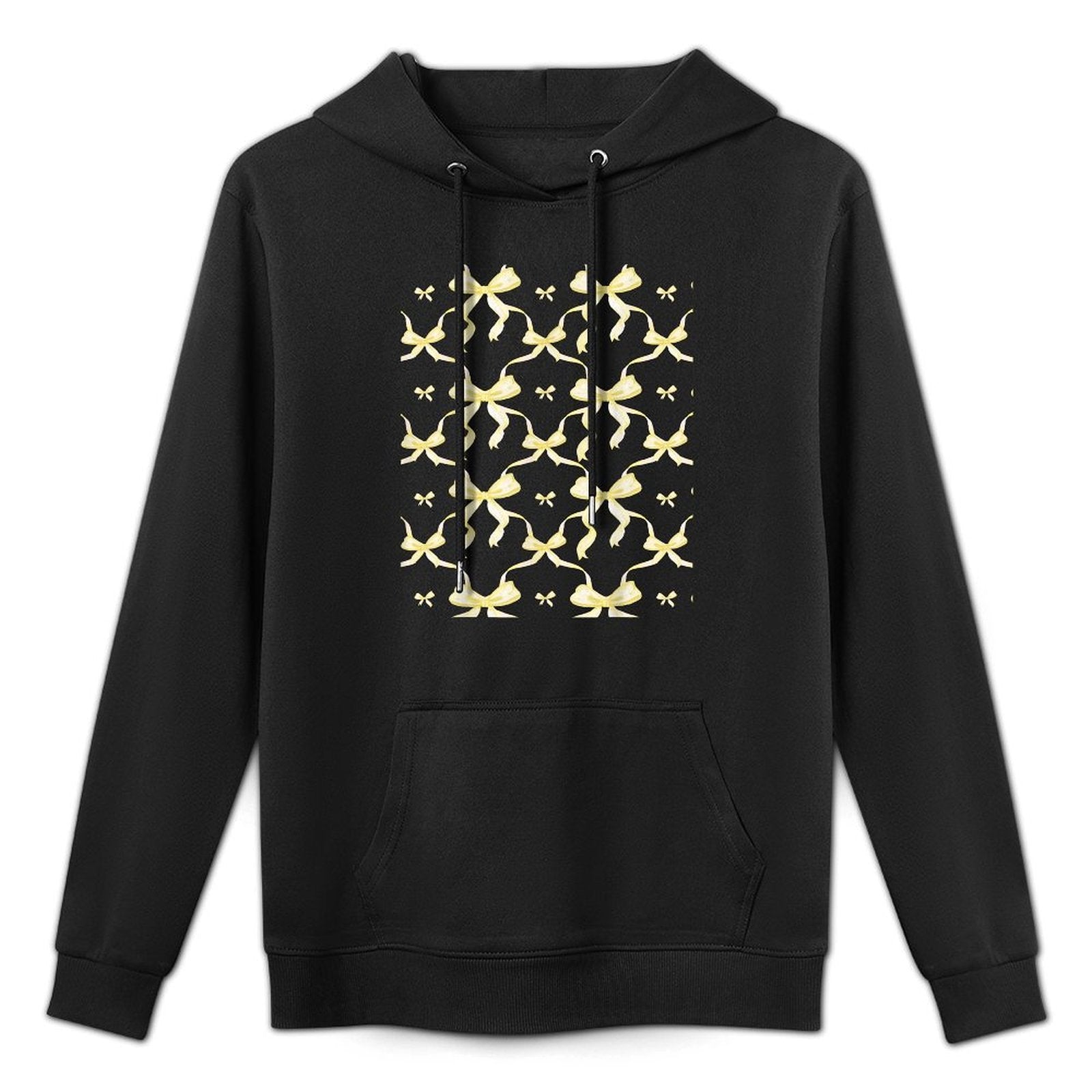 Coquette Light Yellow Ribbons And Bows in Watercolor Casual Wear Hoodie