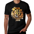 Man of God Husband Dad Protector Hero Lion Fathers Day  Vintage-inspired T-Shirt