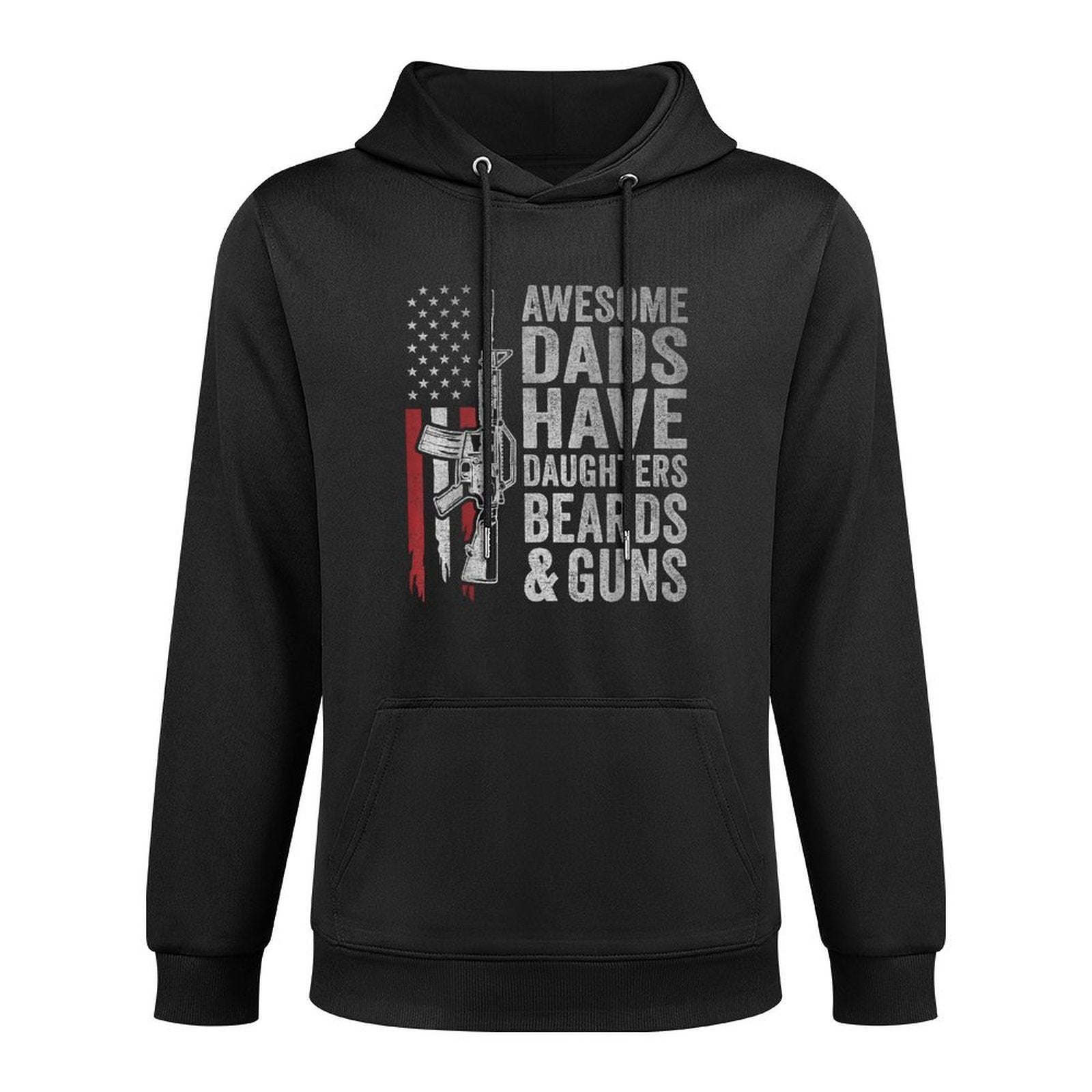 Awesome Dads Have Daughters Beards And Guns Fathers Day Dad Easy Care Hoodie
