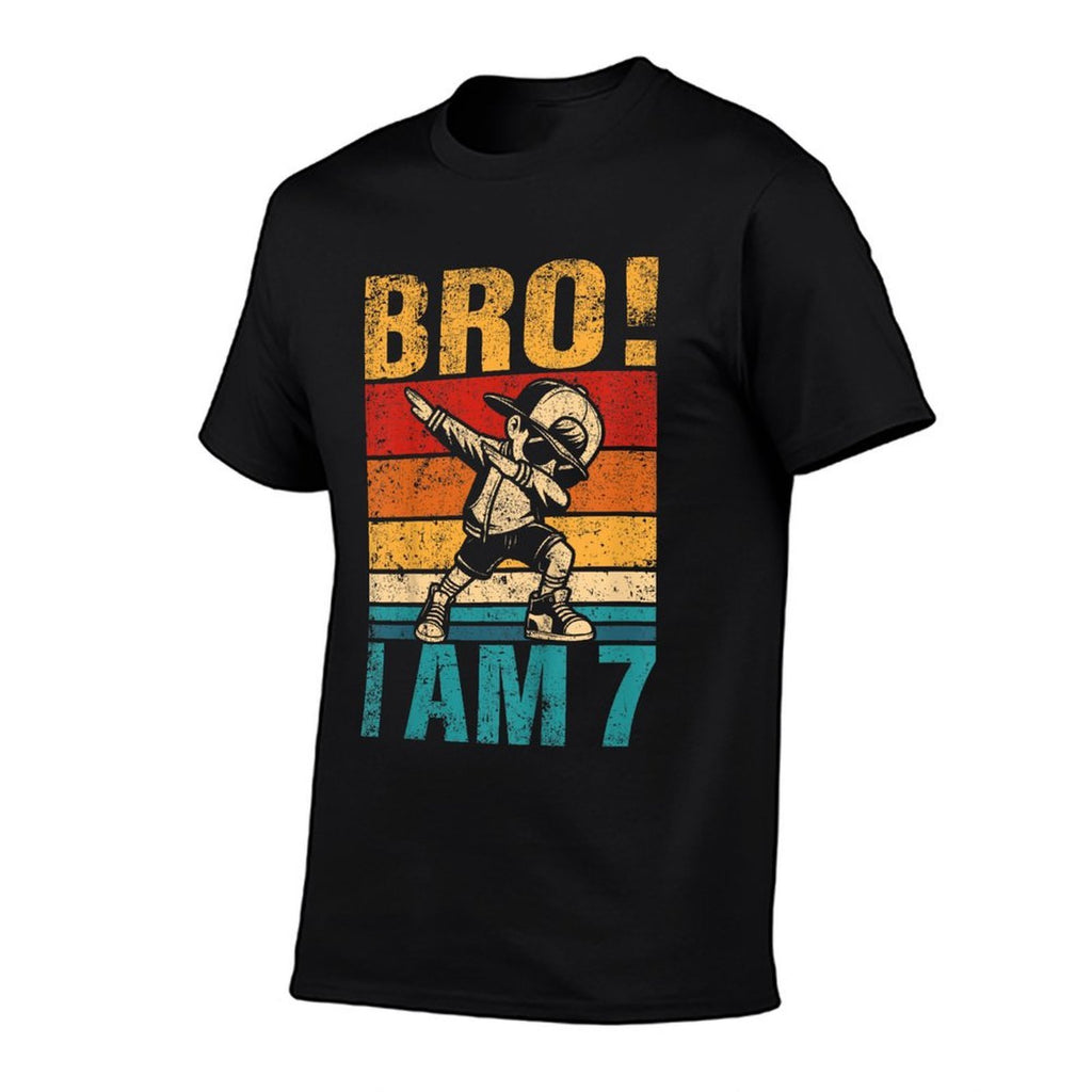 Kids 7 Year Old Birthday Dabbing Boy Bro It's My 7th Birthday  Tagless Design T-Shirt