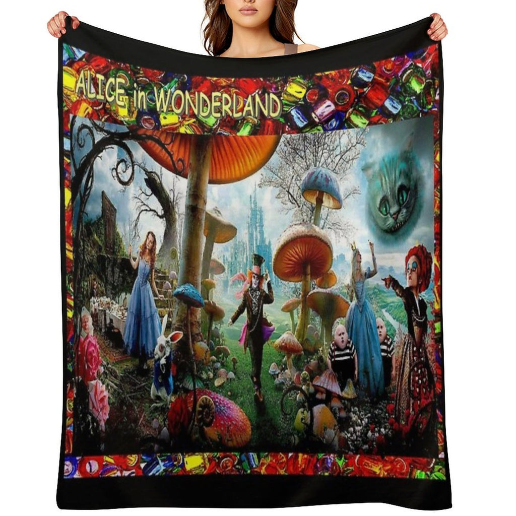 ALICE IN WONDERLAND  Modern Advertising Print Gift-ready Throw Blanket