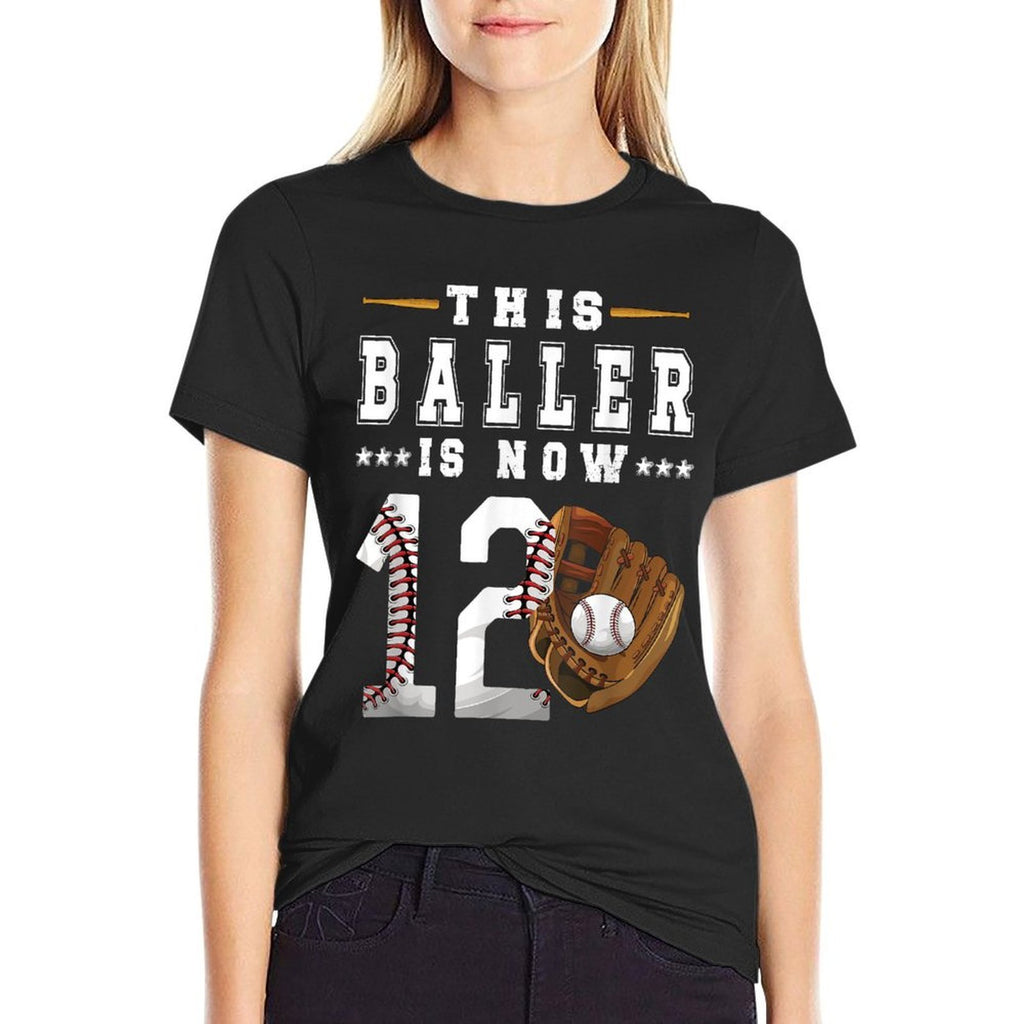 12th Birthday Baseball Boy Twelve Year Old Baseball Player  Relaxed-fit T-Shirt