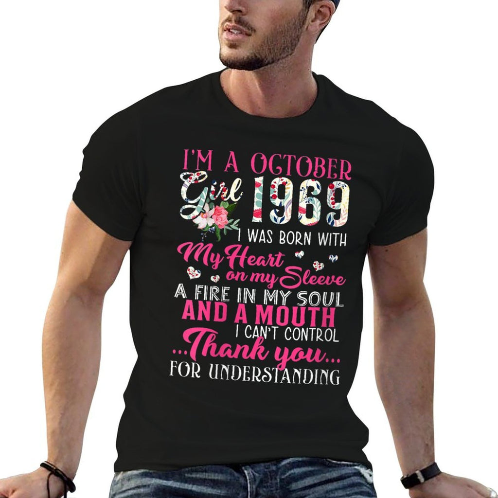 Womens October Girl 1969s 50th Birthday Girl Women  Cotton T-Shirt
