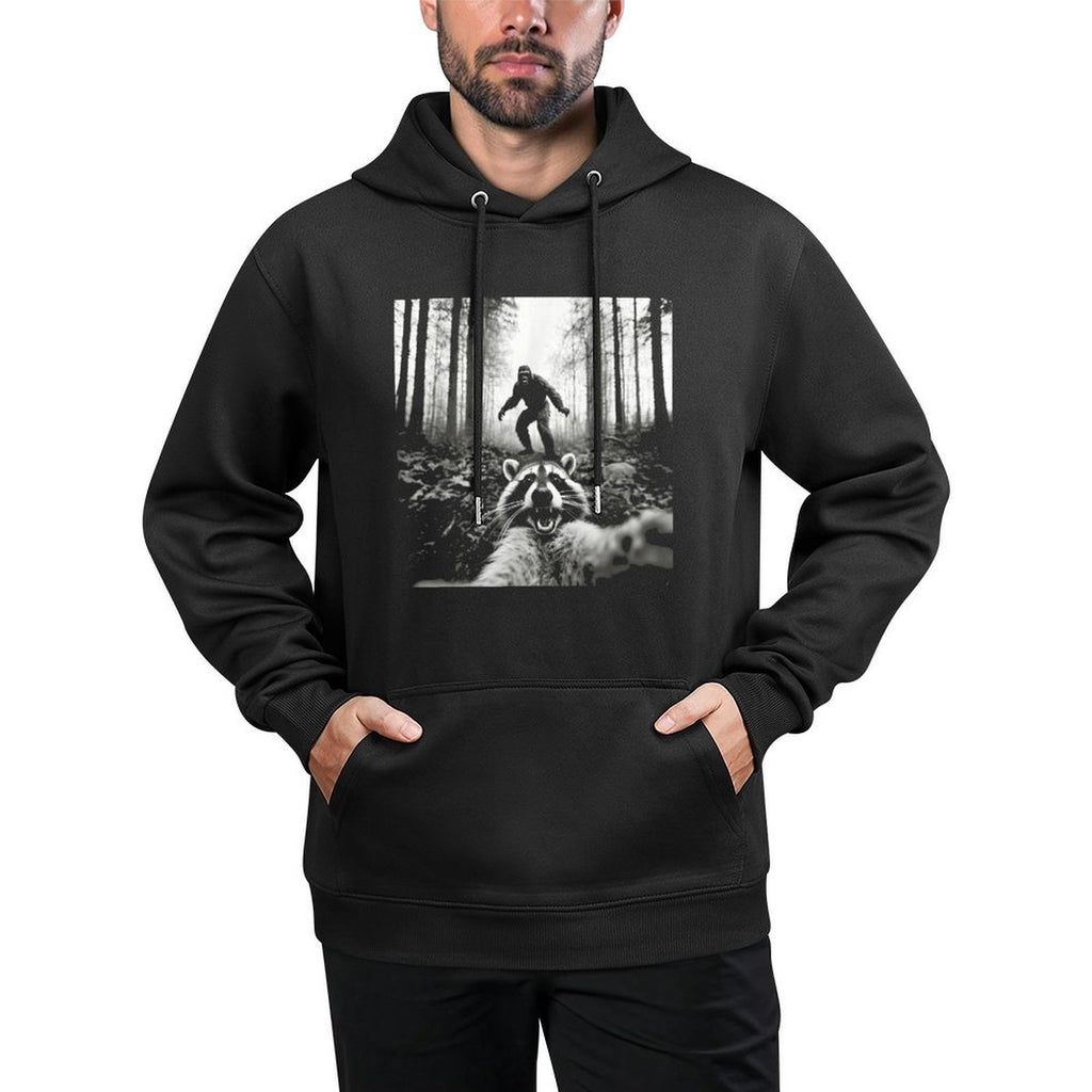 Funny Raccoon Selfie with Sasquatch Bigfoot Unisex Design Hoodie